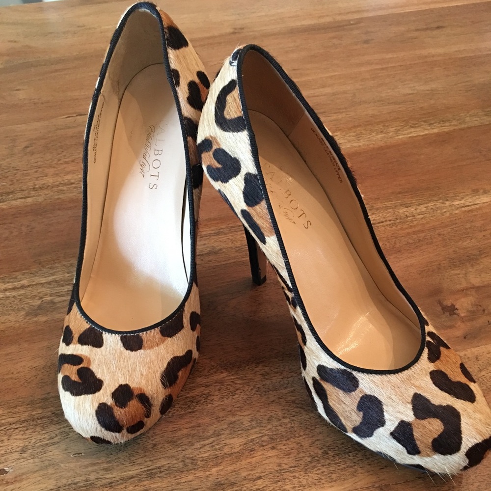 Talbots pony hair leopard cheetah heels